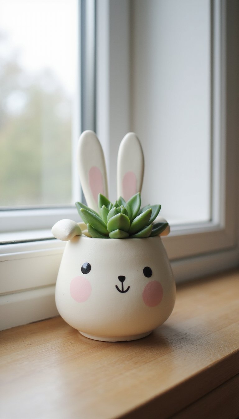 How to make a clay bunny planter?