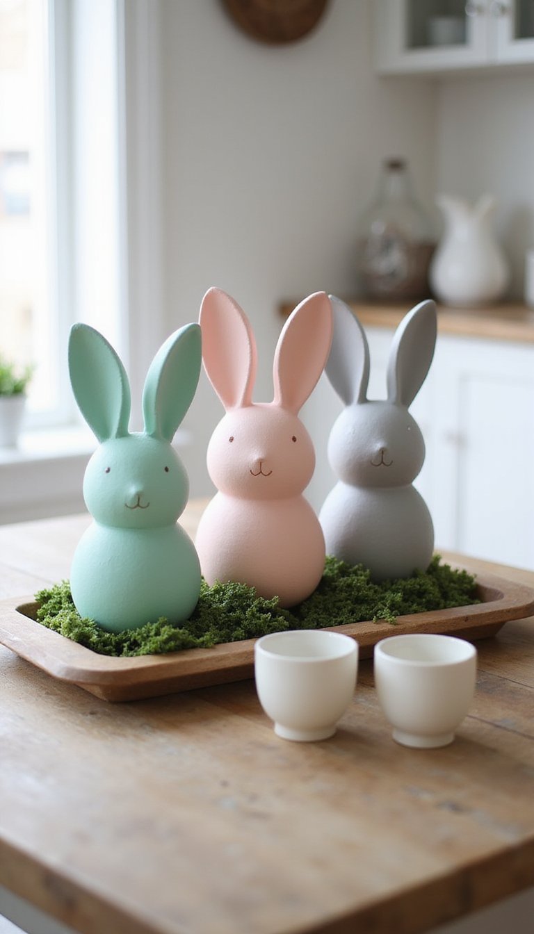 Paper mache bunny centerpieces for dining