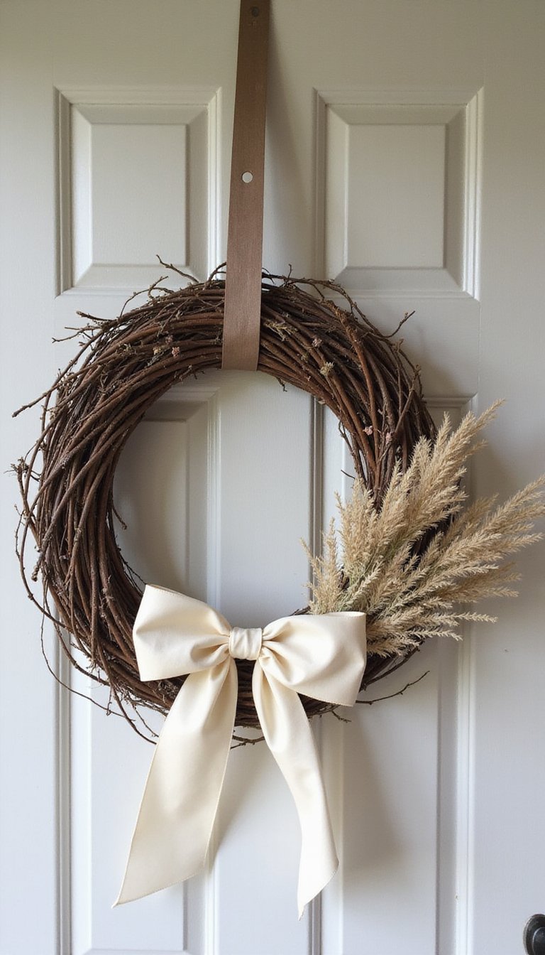 Rustic twig bunny wreath for front doors