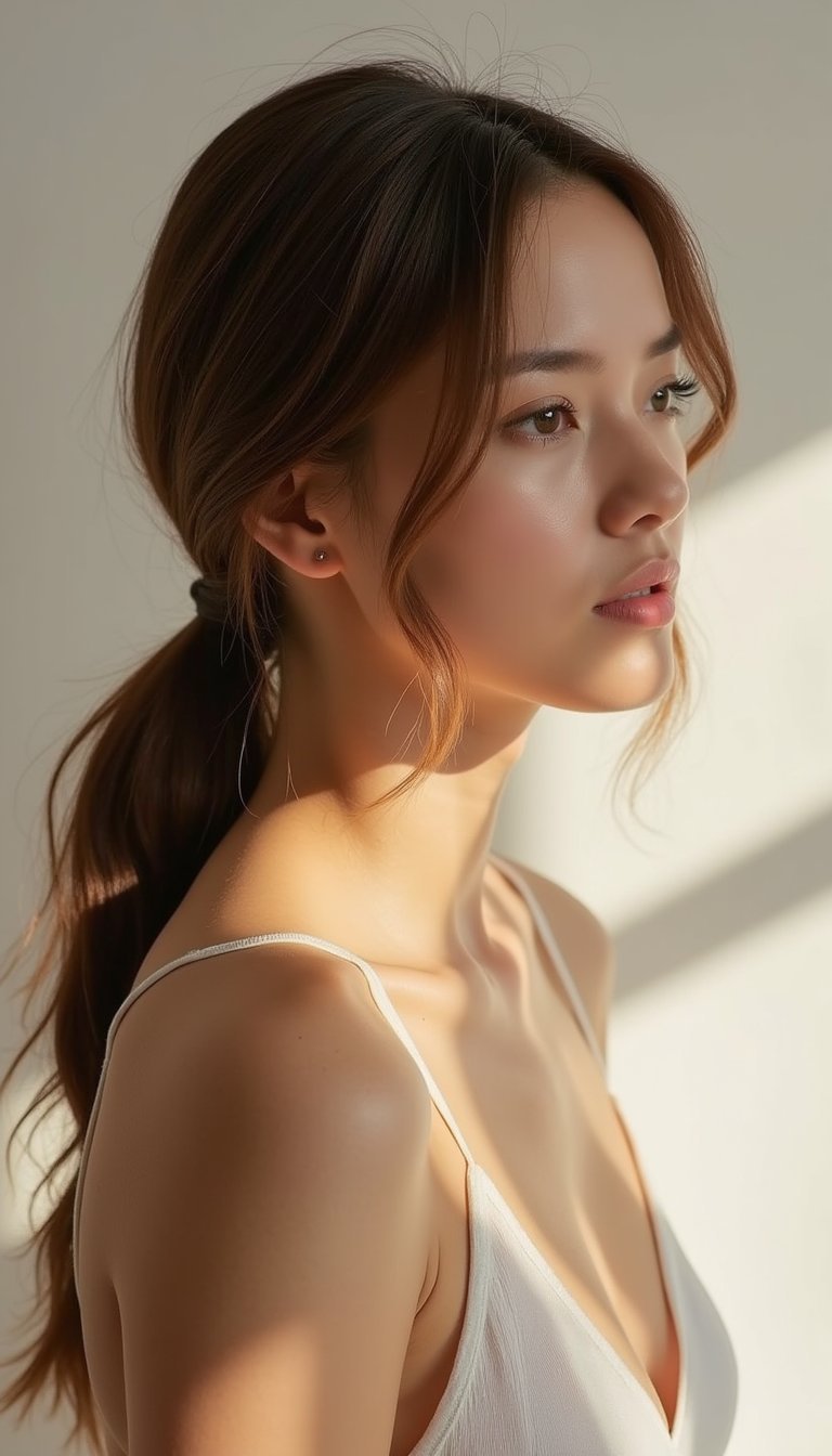 Low Twisted Ponytail With Soft Face-Framing