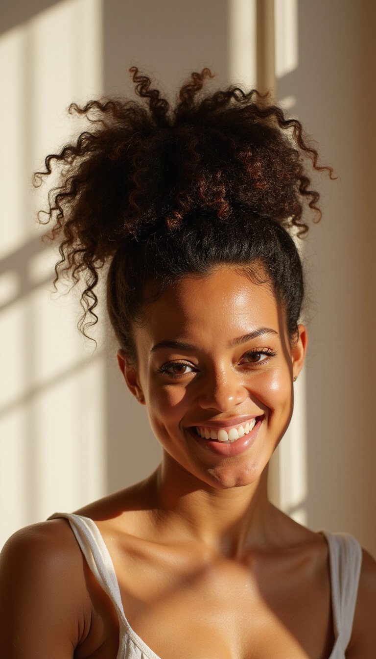 Quick Pineapple Updo To Protect Curls