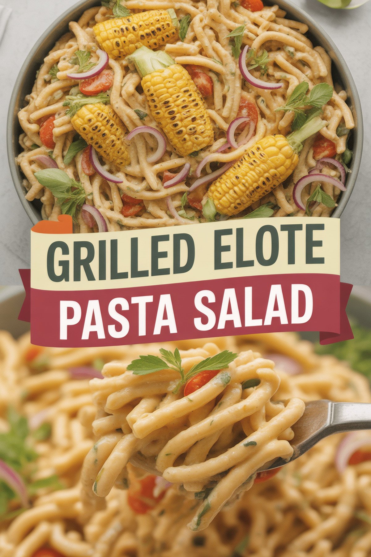 Grilled Elote Pasta Salad recipe idea in stylish layout