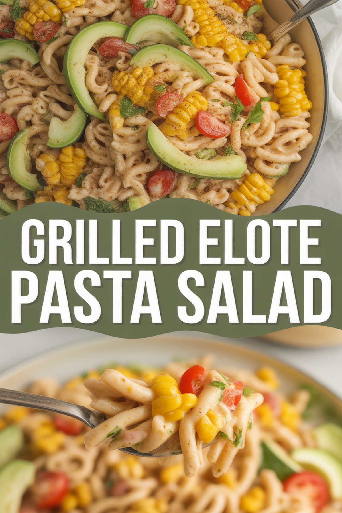 Grilled Elote Pasta Salad recipe idea in stylish layout