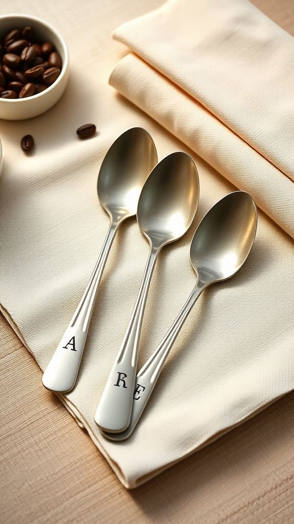 Hand-stamped spoon set with family initials