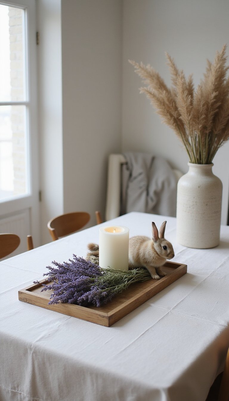 Dried Flower Halo on a Low Tray Centerpiece