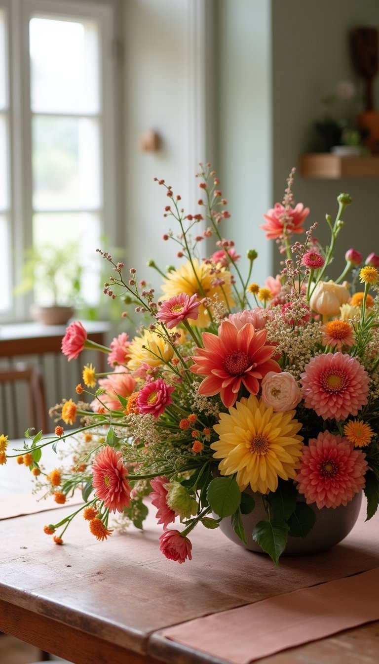 Garden-Style Low Mix for a Casual Luncheon