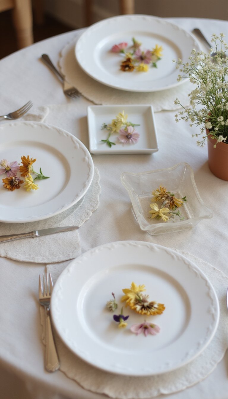 Pressed-Flower Place Mat Accent for Each Seat