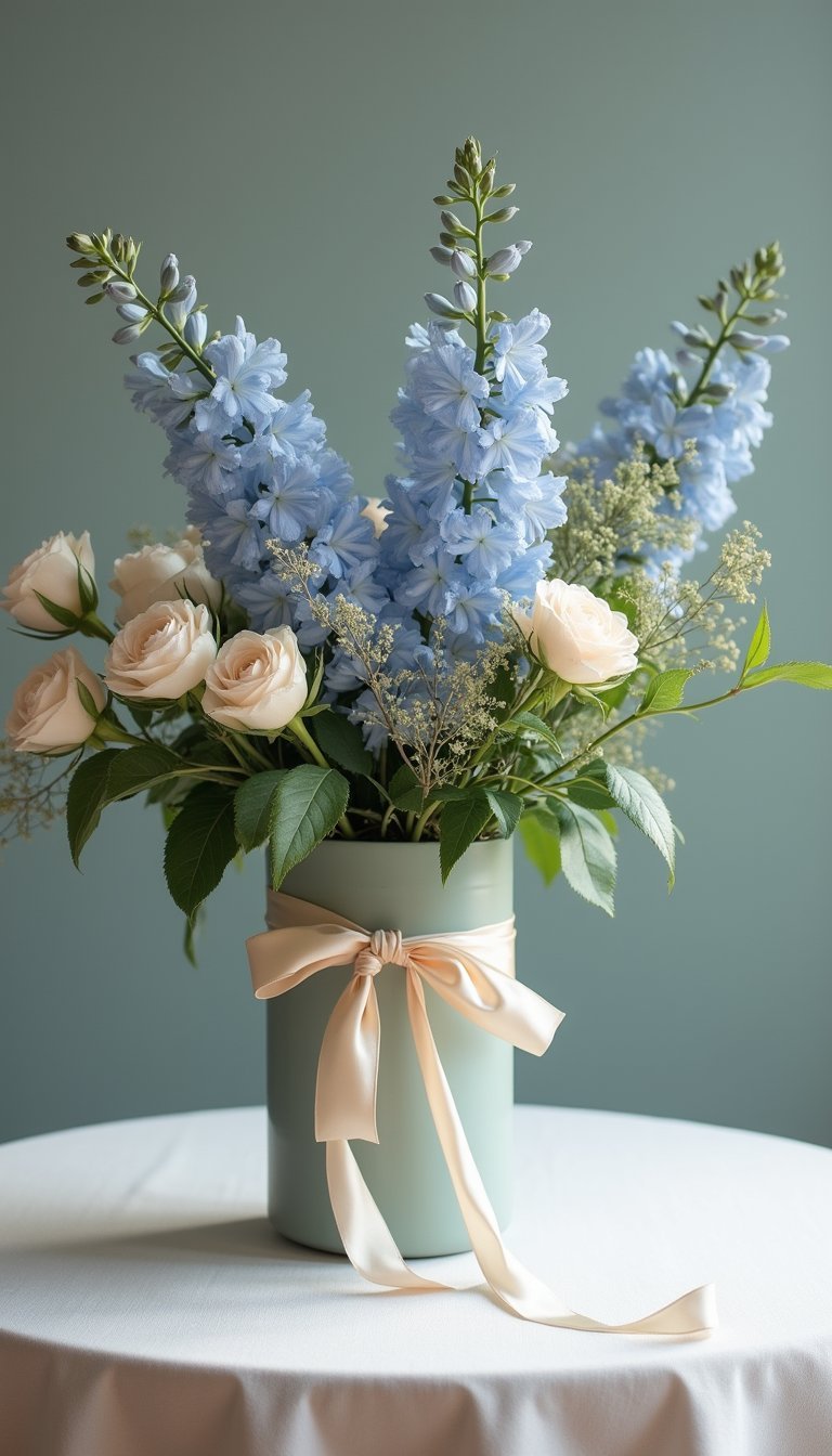 Ribbon-Wrapped Cylinder Vase: Soft and Tactile