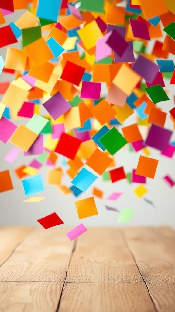 Rainbow paper confetti poppers for playful moments