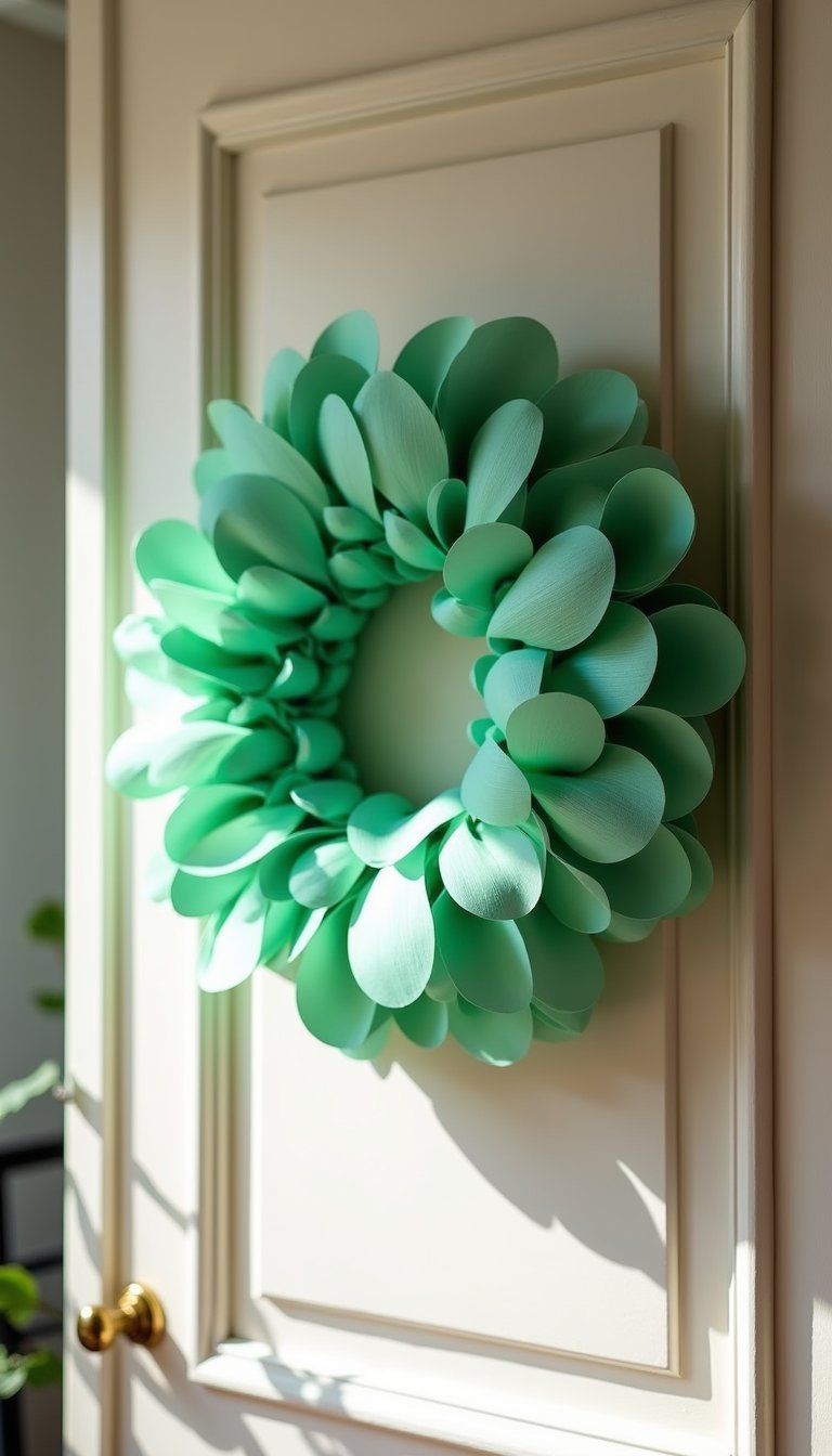 Paper Bubble Wreath in Two Shades of Green