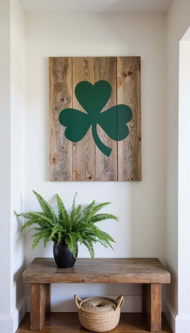 Rustic Wood Shamrock Wall Art DIY