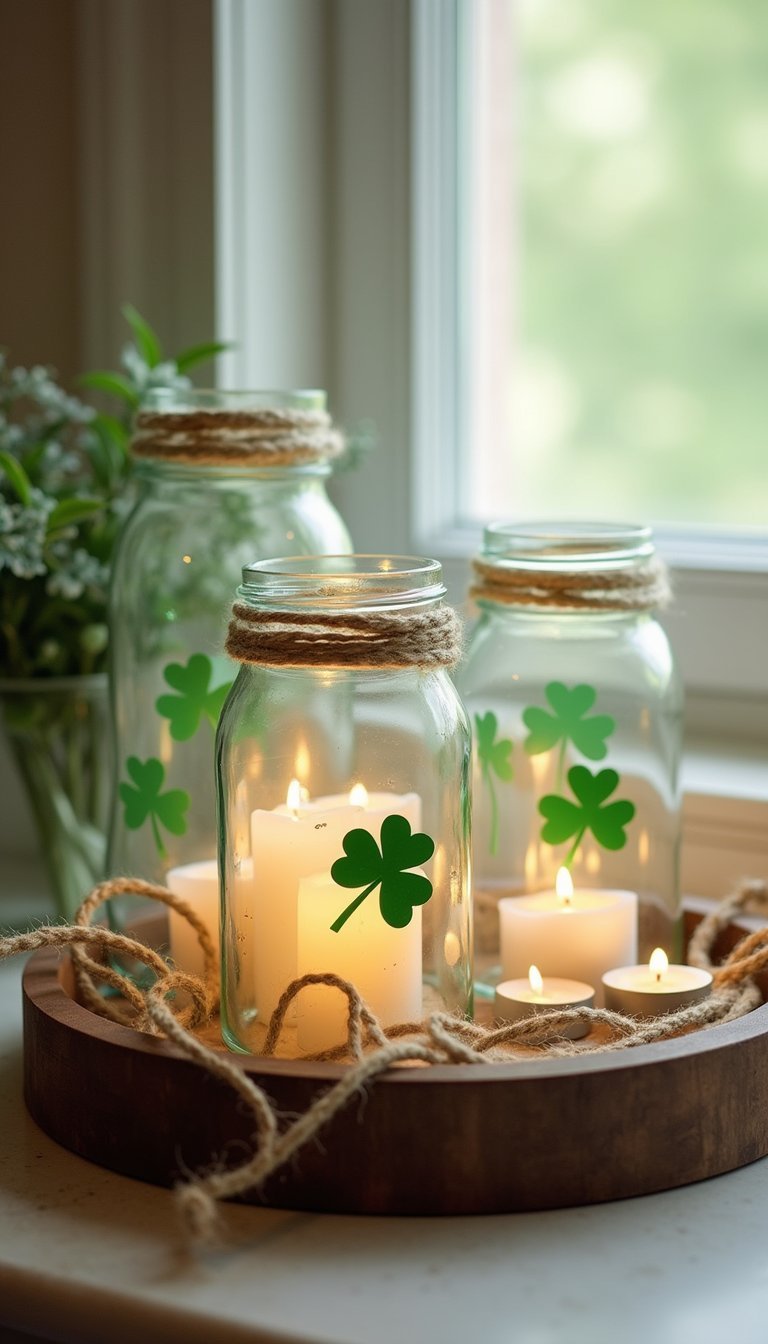 Shamrock Mason Jar Lanterns for Cozy Corners