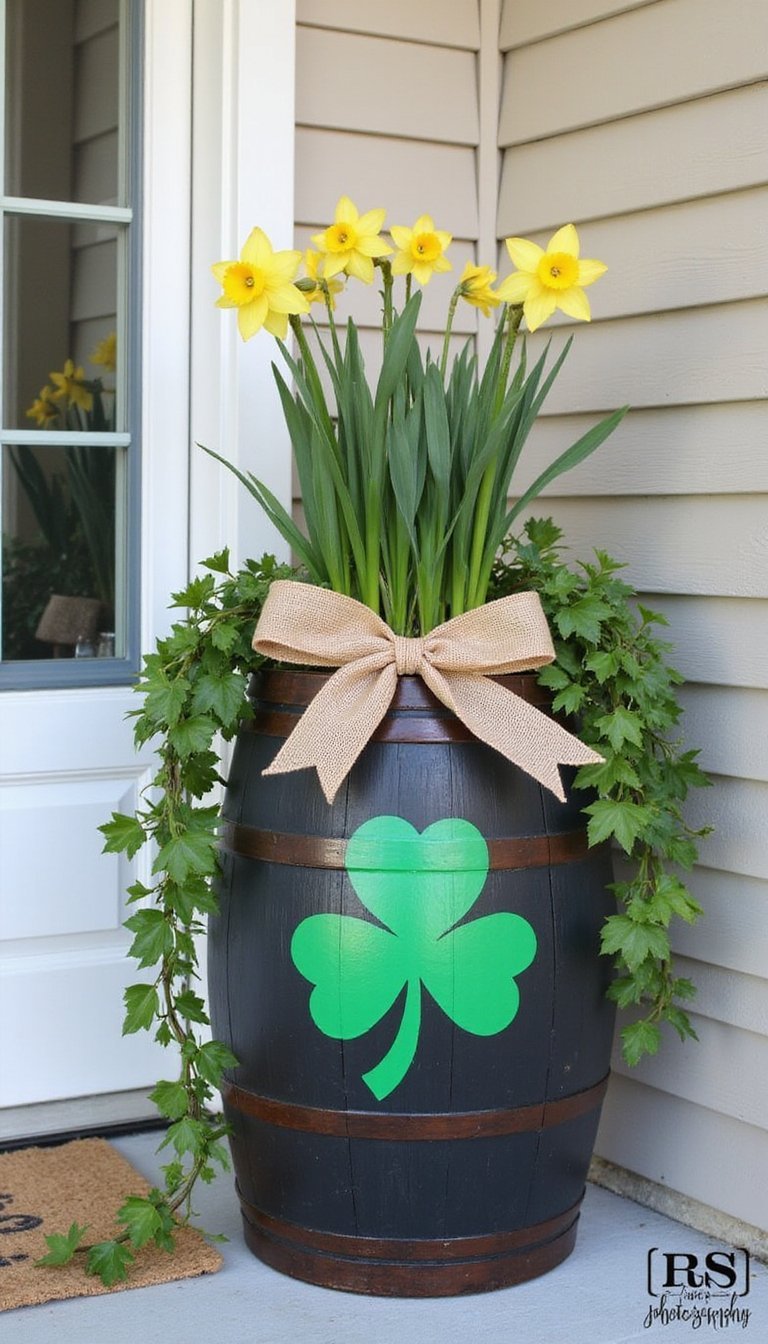 Whiskey Barrel Planter for Outdoor Greenery Display