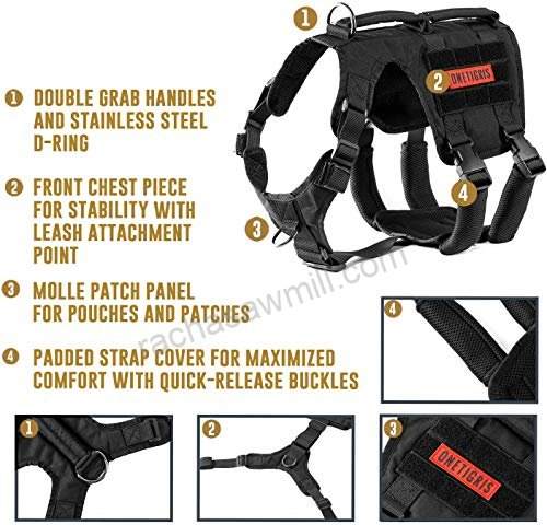 OneTigris Gladiator Support Dog Harness info.